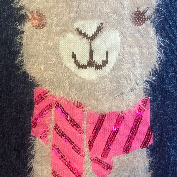 Fuzzy llama kids sweater - Picture 3 of 3